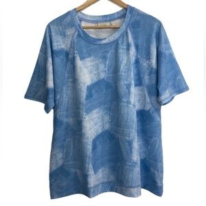 LOGO lounge sky blue/ white paint stroke abstract pattern athletic top